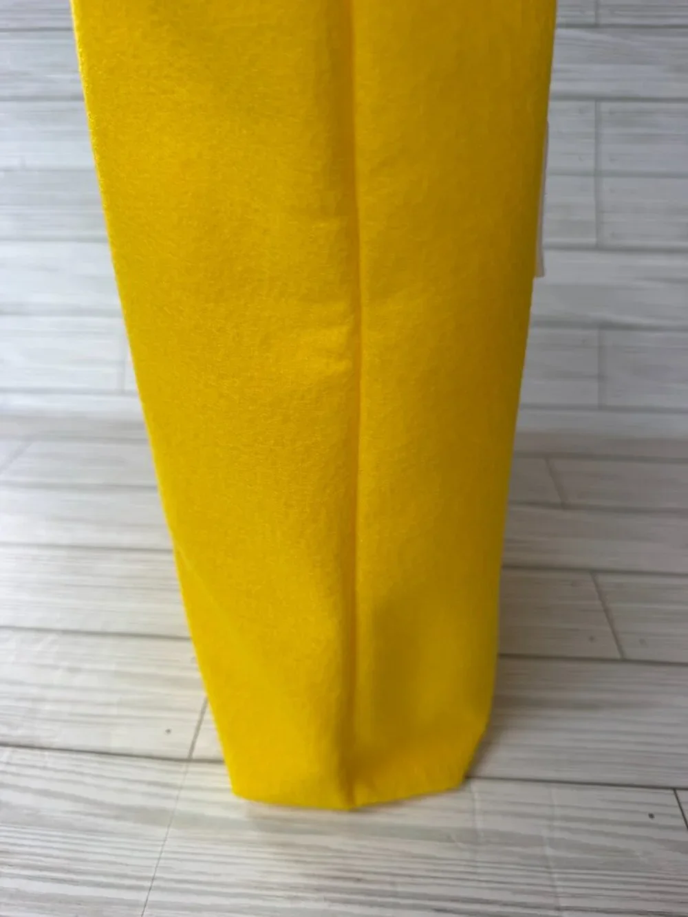 Yellow Mystery Question Mark Trick or Treat Bag, Handmade Felt Halloween Candy